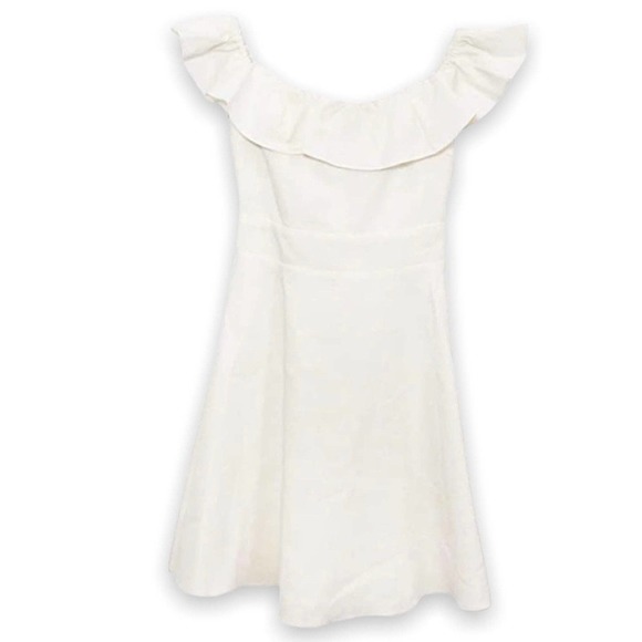 Zara Linen Off the Shoulder Dress NEW - Picture 3 of 4